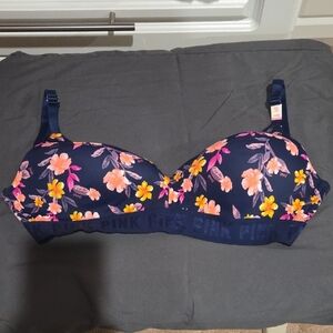 PINK Victoria's Secret Navy Floral Bra